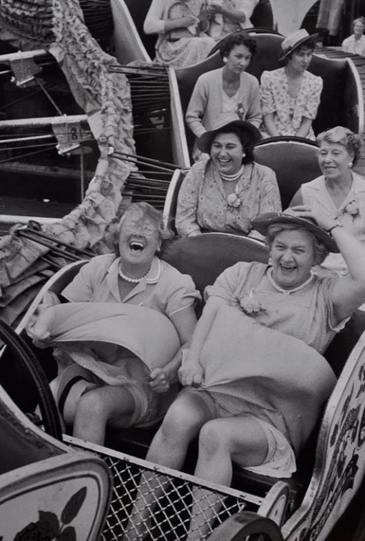 Old ladies on a rollercoaster